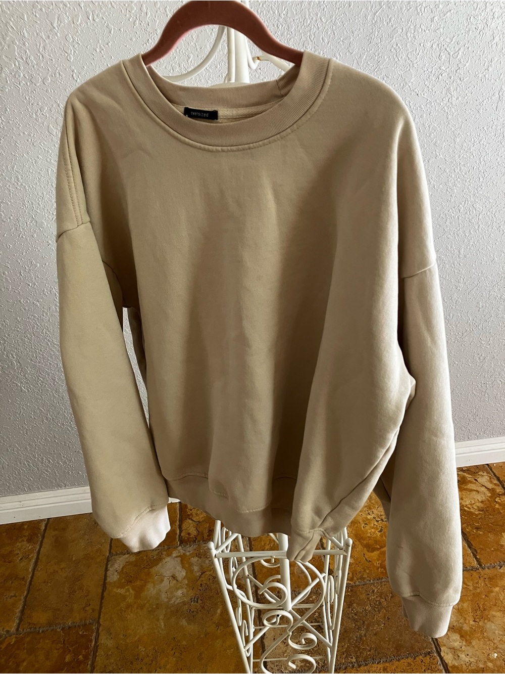 RSQ Beige Crewneck Sweatshirt